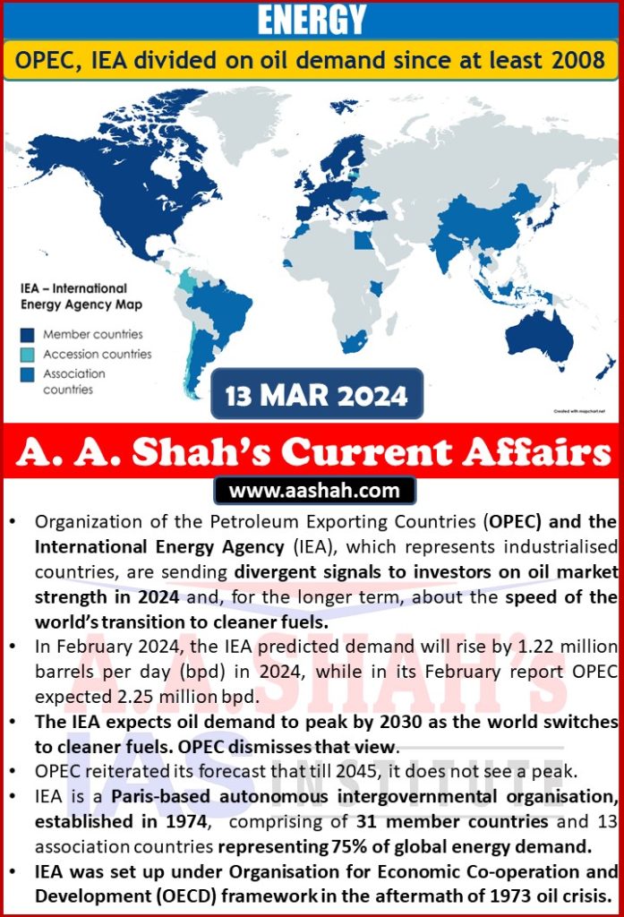 ENERGY OPEC, IEA divided on oil demand since at least 2008